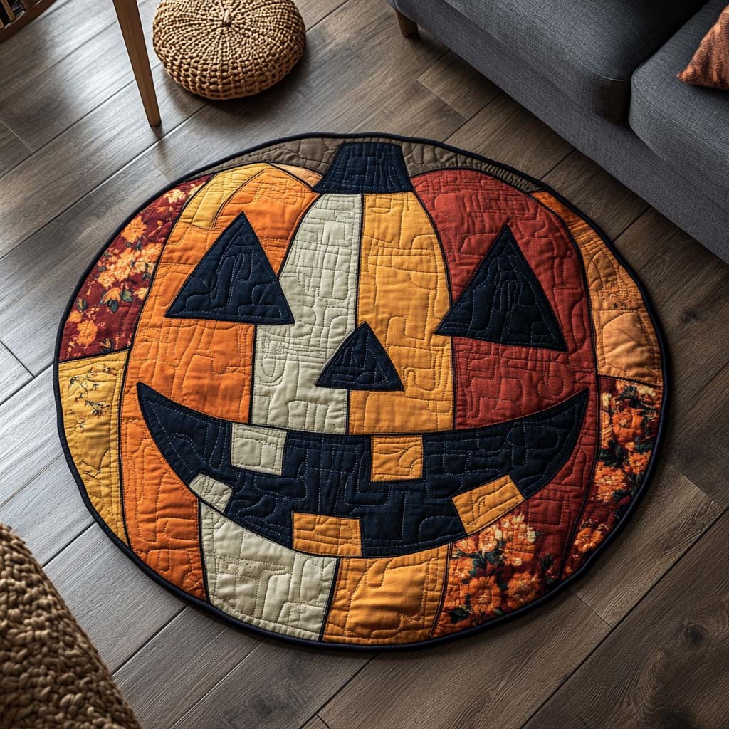 Moonlit Night Quilted Round Mat Cozy Halloween Decor Cool New Home Gifts Moonlit Night Quilted Round Mat Cozy Halloween Decor Cool New Home Gifts