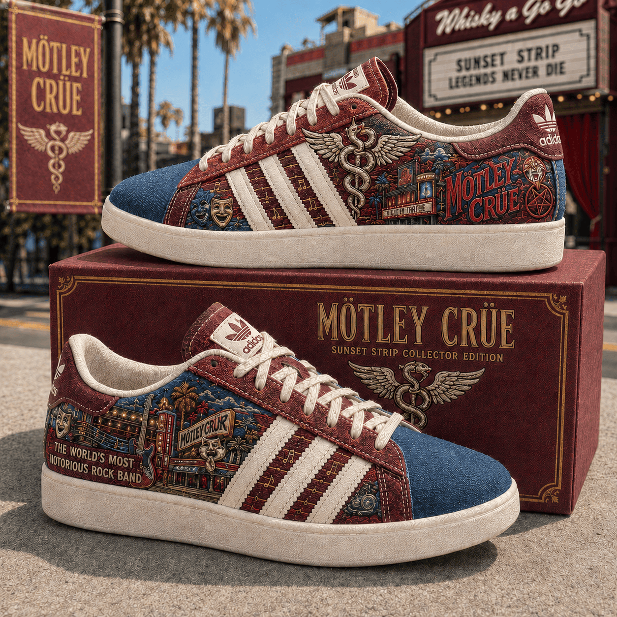 Motley Crue The World's Most Notorious Rock Band Shoes Sneaker Motley Crue Merch Fan Gifts