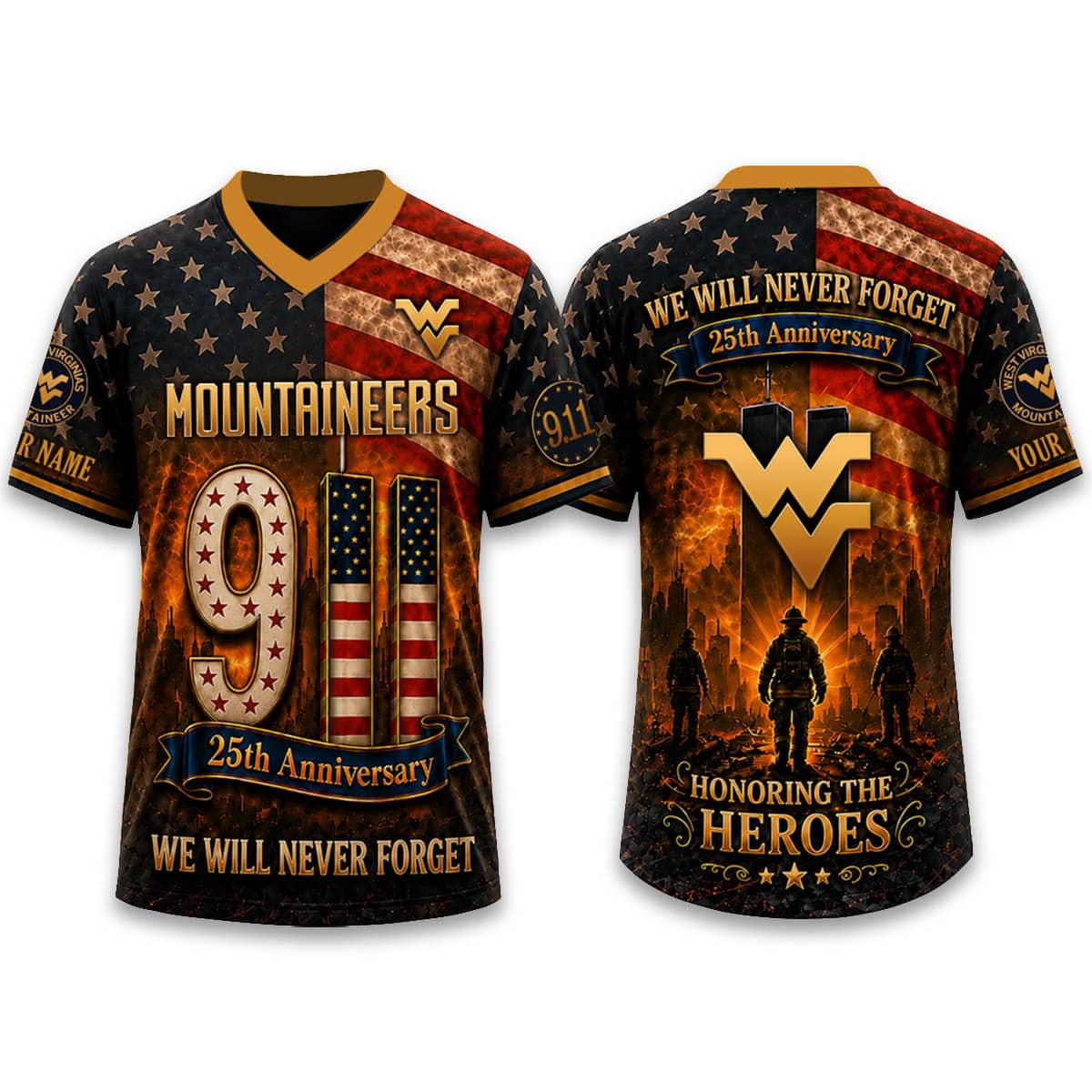 Mountaineers Firefighter Never Forget 9 11 2026 Jersey