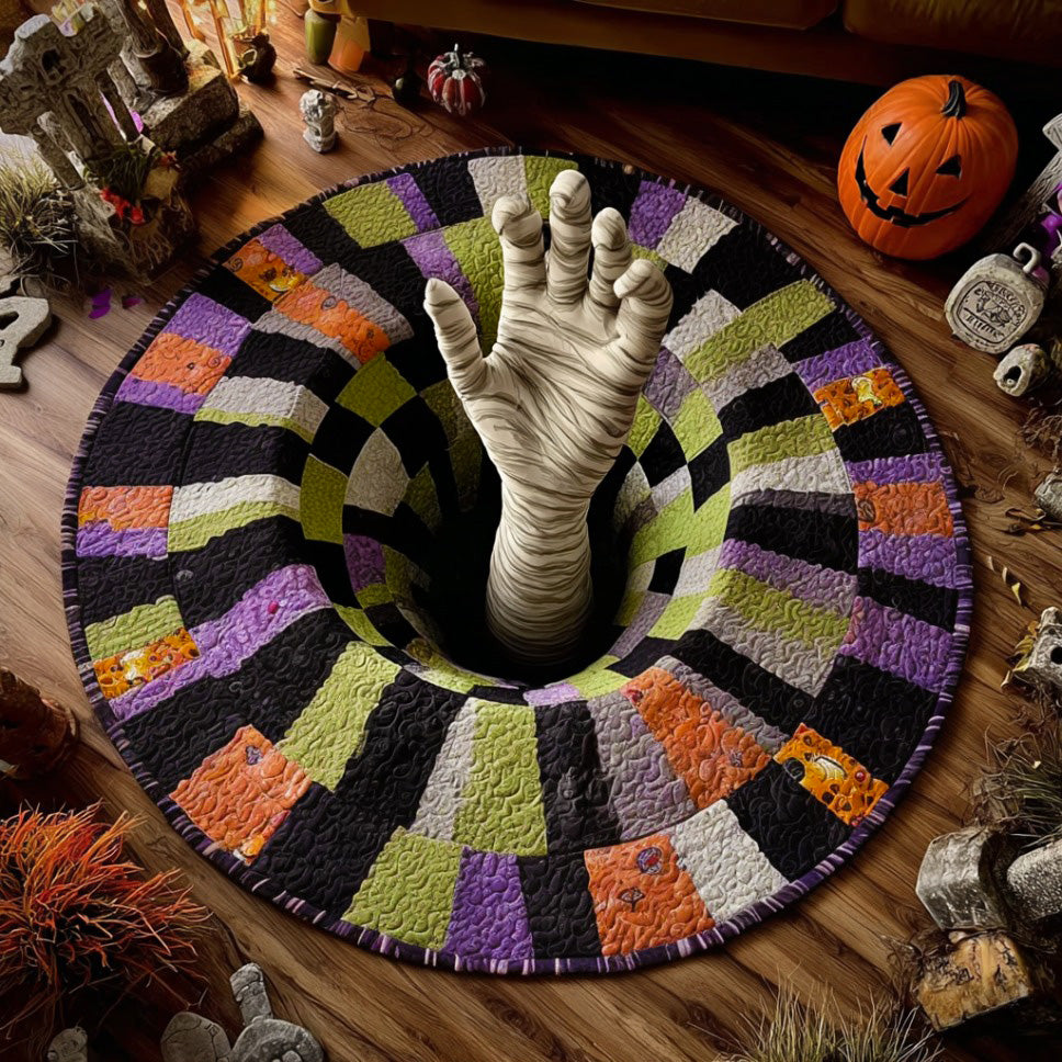 Mummy Tomb Quilted Round Mat Best Round Rugs For Living Room Gift Ideas Halloween