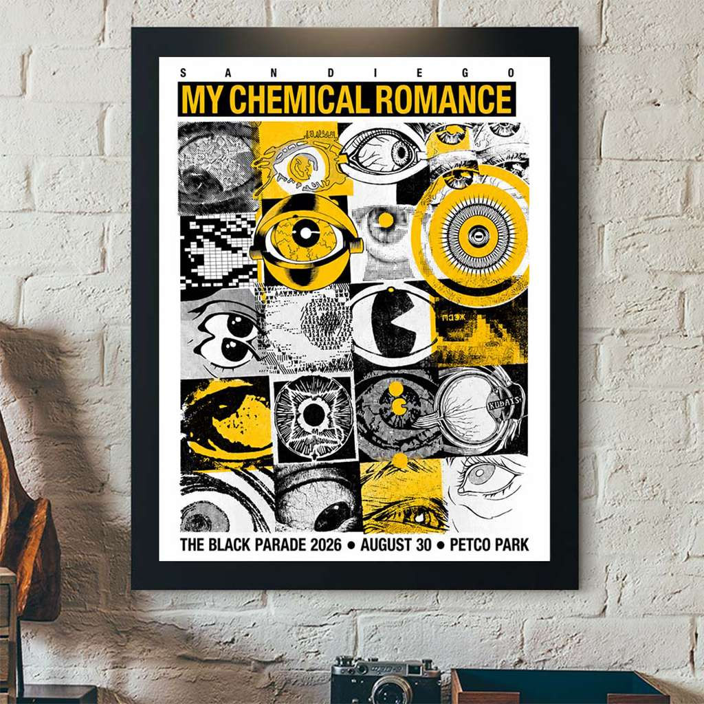 My Chemical Romance Merch San Diego CA 2026 City Poster Artwork For Living Room