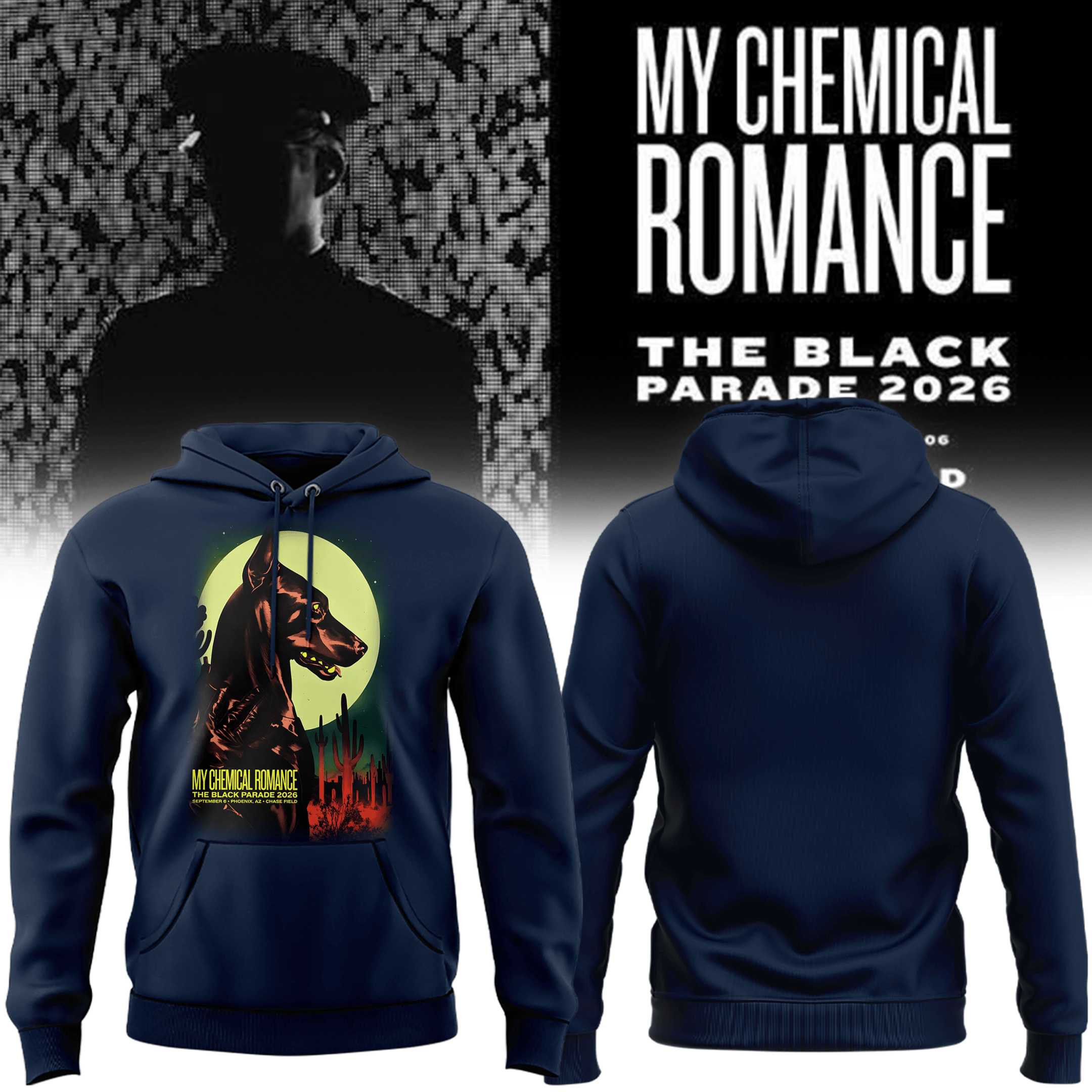 My Chemical Romance x Arizona Diamondbacks Merch The Black Parade 2026 Hoodie Navy Fans Gifts