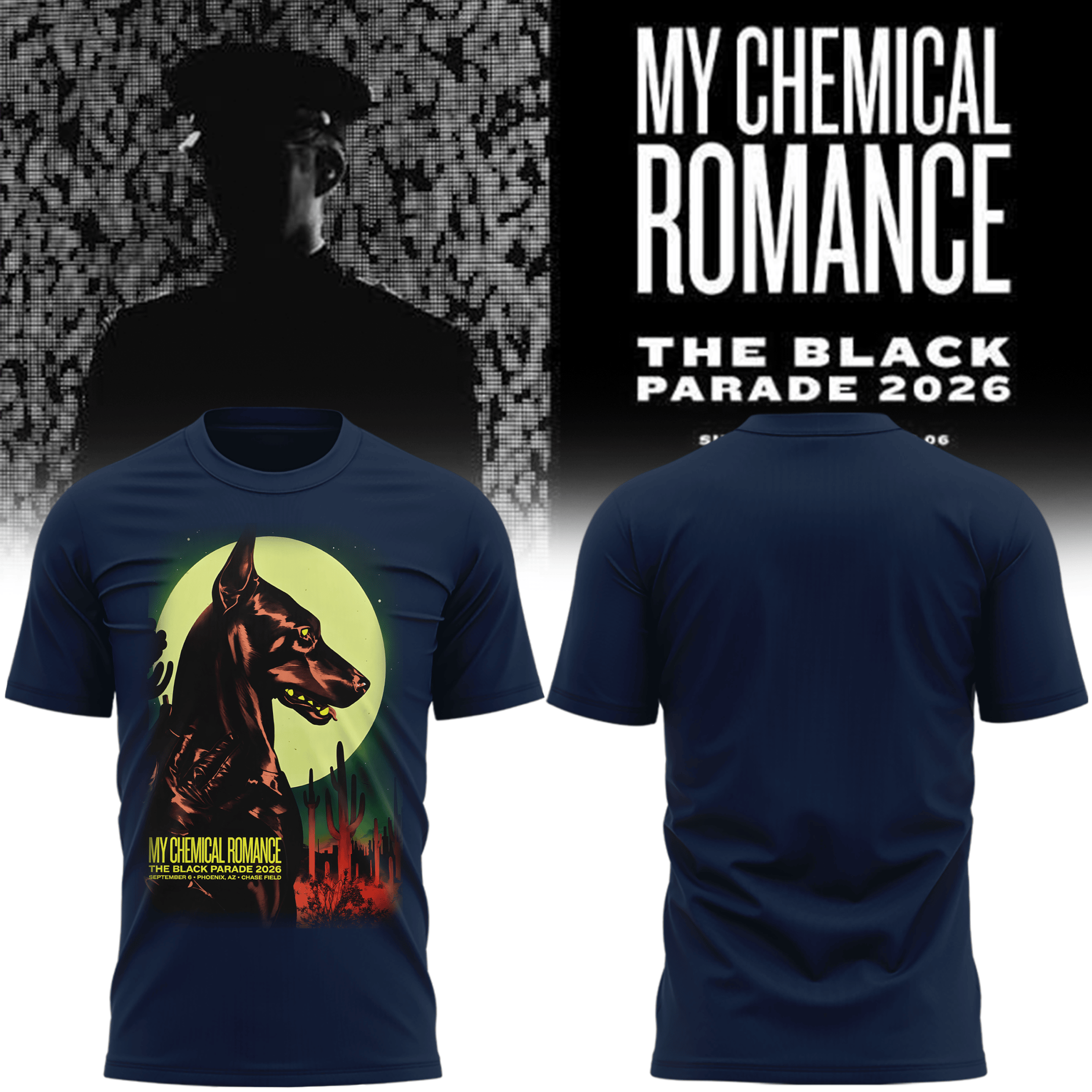 My Chemical Romance x Arizona Diamondbacks Merch The Black Parade 2026 Shirt Navy Fans Gift My Chemical Romance x Arizona Diamondbacks Merch The Black Parade 2026 Shirt Navy Fans Gift