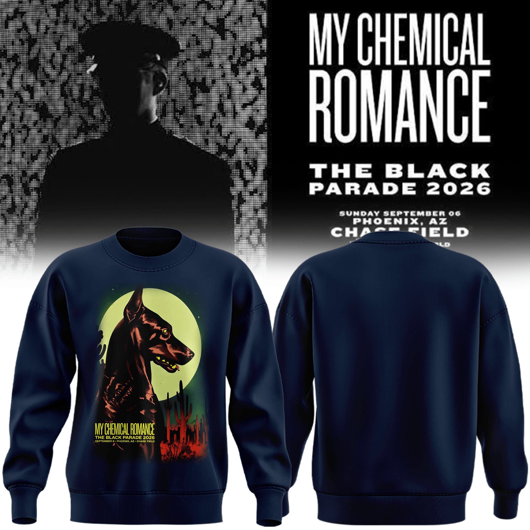 My Chemical Romance x Arizona Diamondbacks Merch The Black Parade 2026 Sweatshirt Navy Fans Gift
