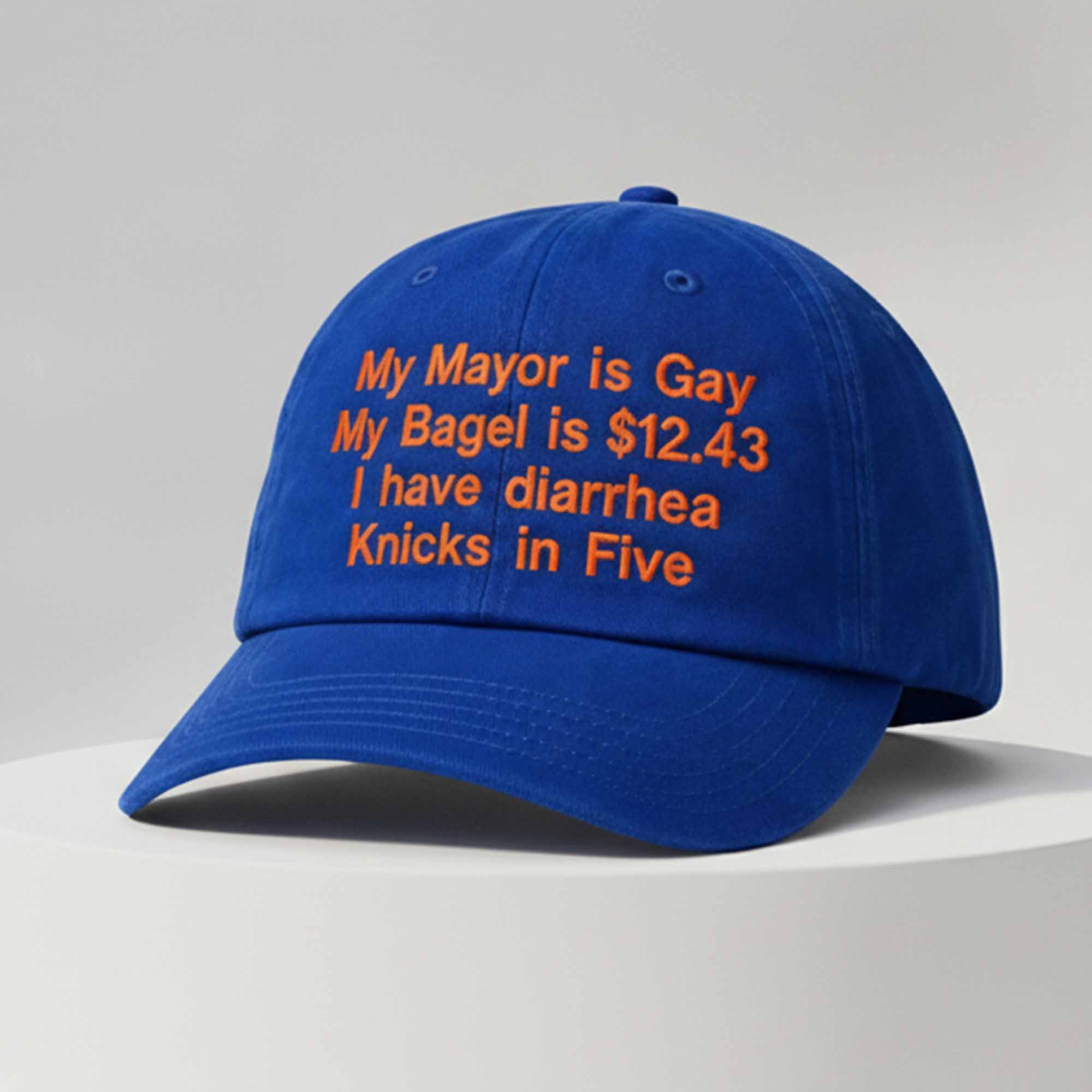 My Mayor Is Gay My Bagel Is 12.43 I Have Diarrhea Knicks In Five Hat