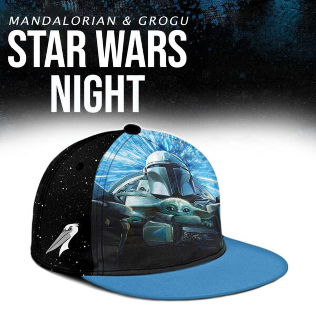 Myrtle Beach Pelicans X Star Wars Mandalorian Snapback Hat Myrtle Beach Pelicans Merch Fan Gift