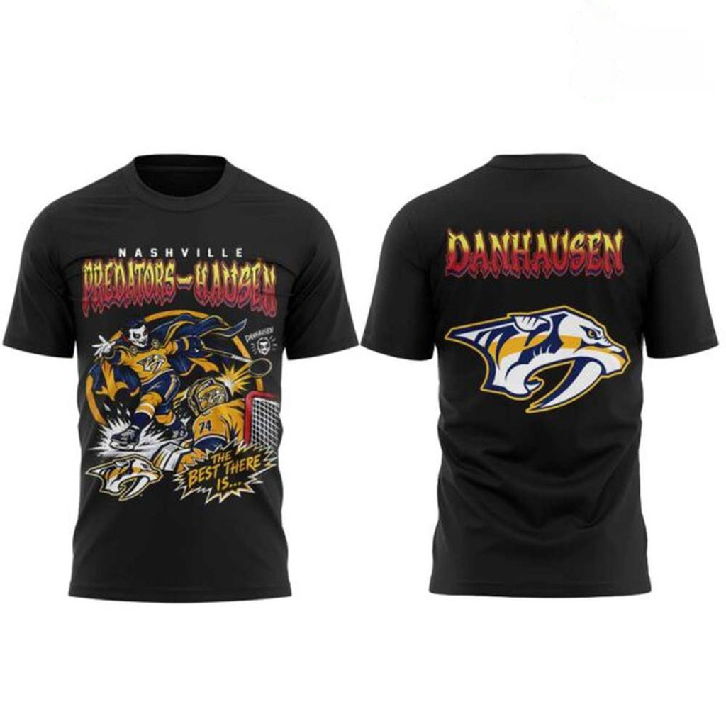 Nashville Predators x Danhausen WWE Friday Night Shirt Black Predators Merch Gifts For Him