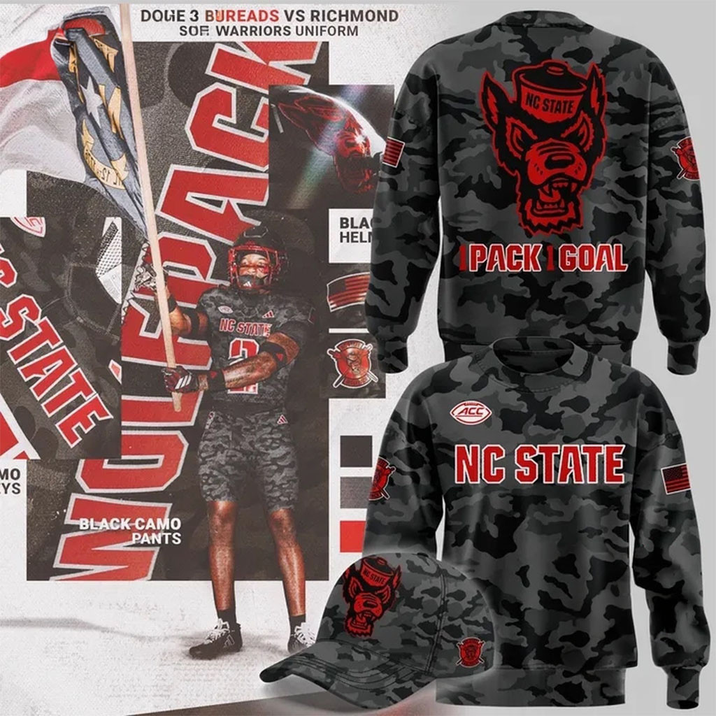 NC State Football Camo 2026 Sweatshirt 1 Pack 1 Goal Sweatshirt NC State Wolfpack Merch Gifts