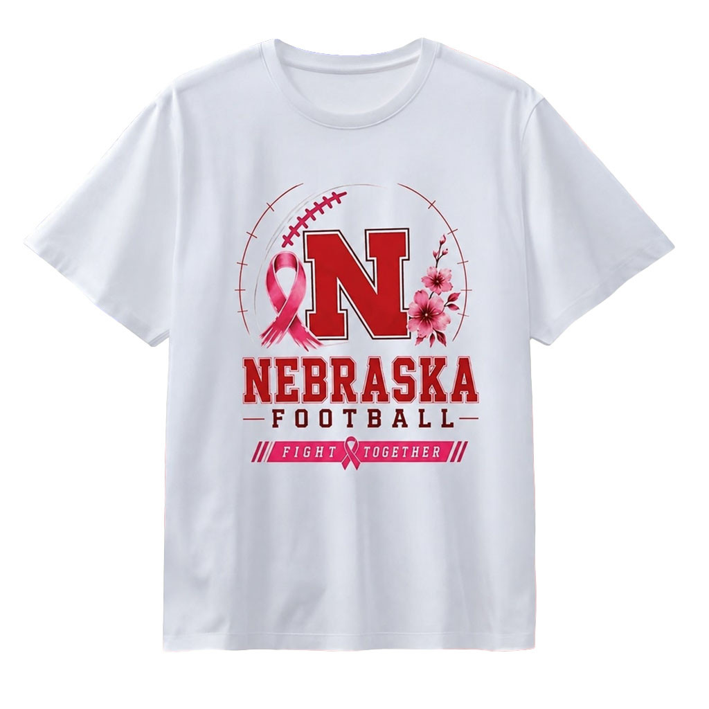 Nebraska Cornhuskers Football Fight Together Breast Cancer Awareness T-Shirt Cornhuskers Merch Nebraska Cornhuskers Football Fight Together Breast Cancer Awareness T-Shirt Cornhuskers Merch