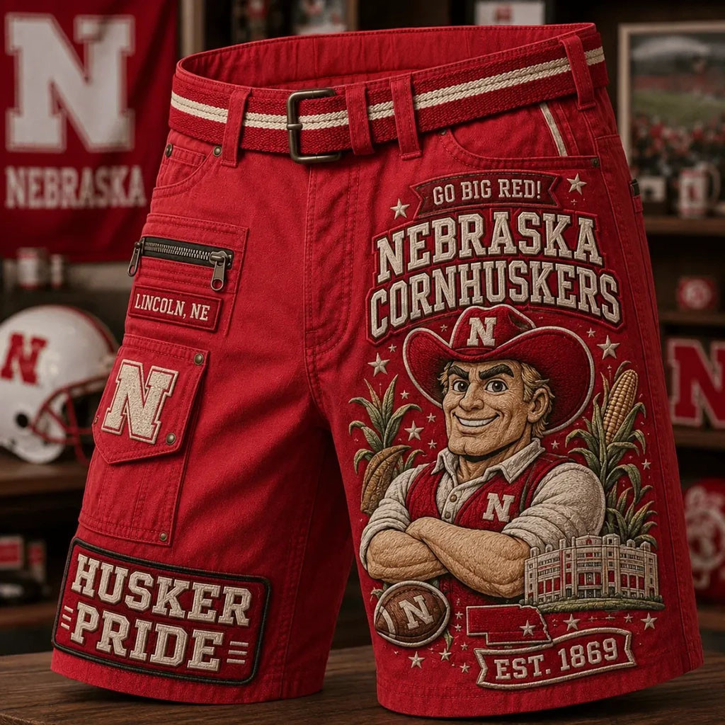 Nebraska Cornhuskers Mascot Go Big Red Shorts Husker Pride Cornhuskers Merch Gifts For Him