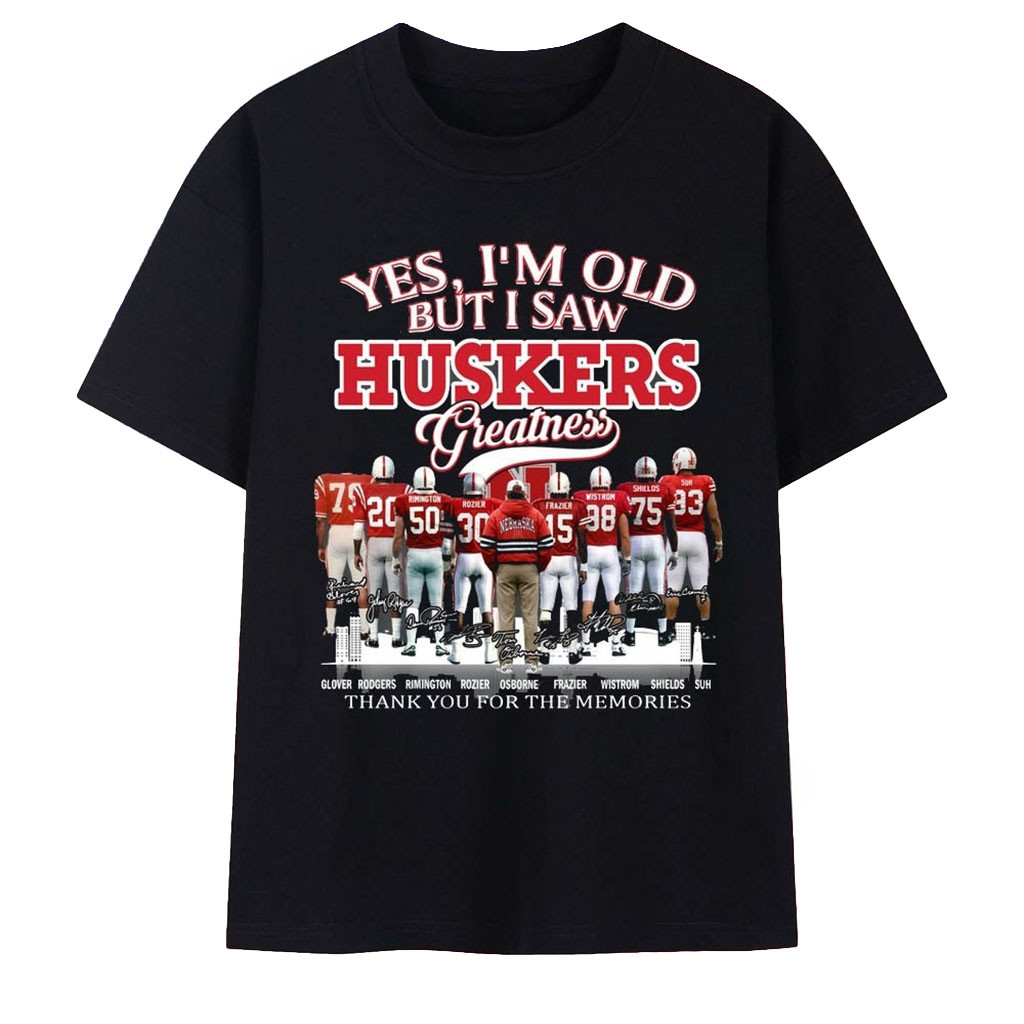 Nebraska Huskers Greatness Legends Signatures Football T-Shirt Huskers Merch Fan Gifts