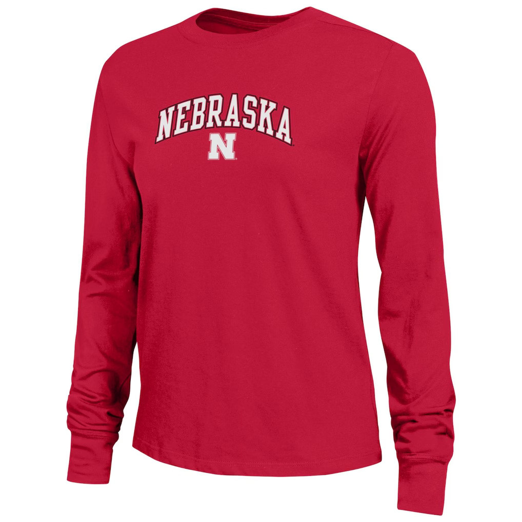 Nebraska Huskers Volleyball Merch 2026 Nebraska Champion Arch Over Logo Long Sleeve Shirt