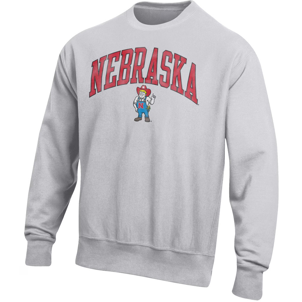 Nebraska Huskers Volleyball Merch 2026 Nebraska Huskers Champion Arch Over Logo Crew Sweatshirt Nebraska Huskers Volleyball Merch 2026 Nebraska Huskers Champion Arch Over Logo Crew Sweatshirt