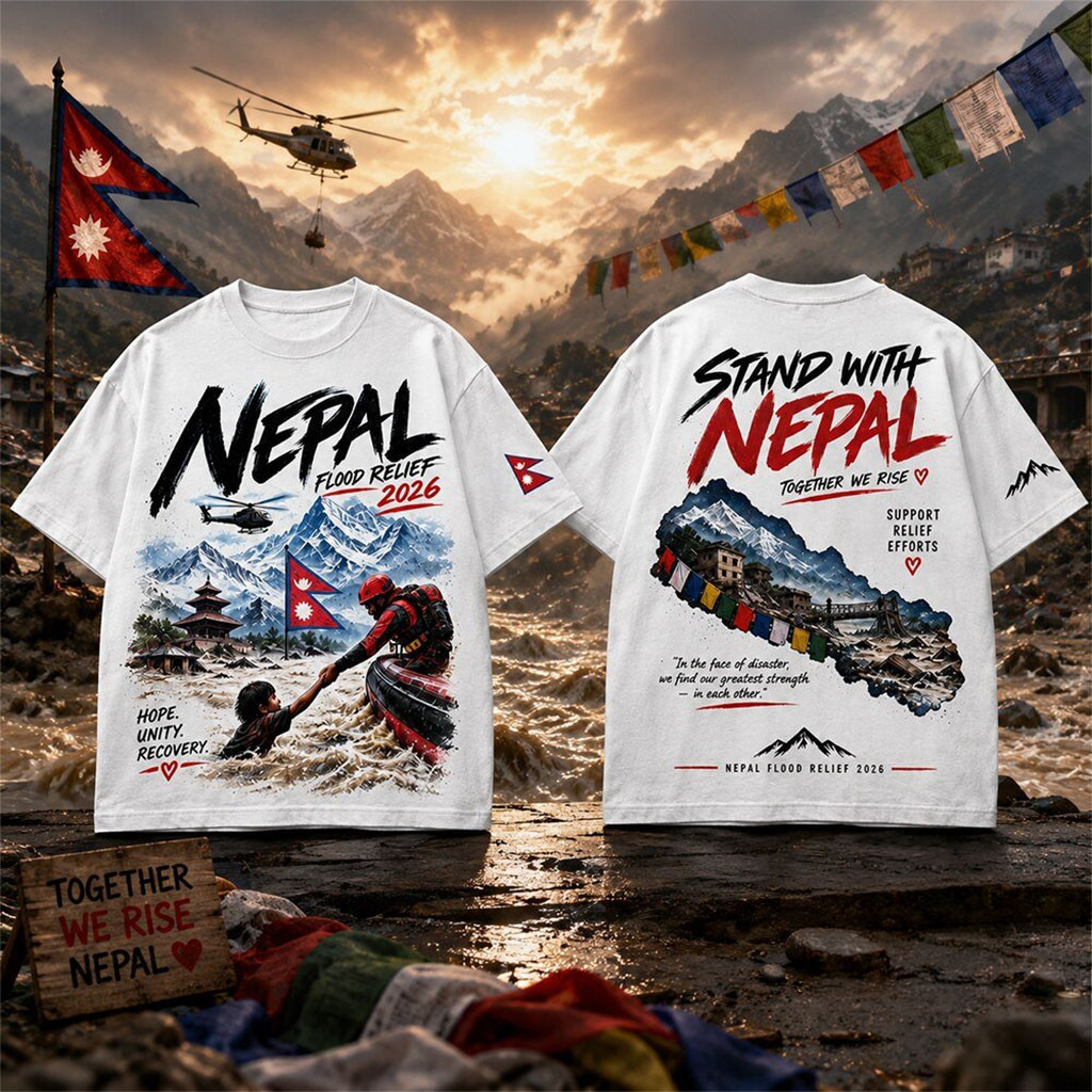 Nepal Flood Relief 2026 Stand With Nepal Strong Shirt Nepal Support Awareness T-Shirt Gifts
