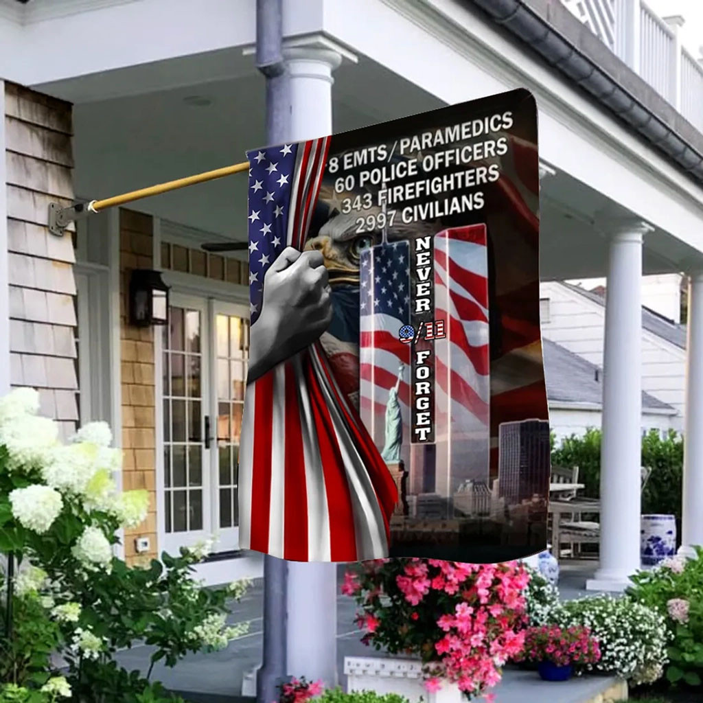 Never Forget 911 Memorial Flag Patriot Day Flag Indoor Outdoor Decorations
