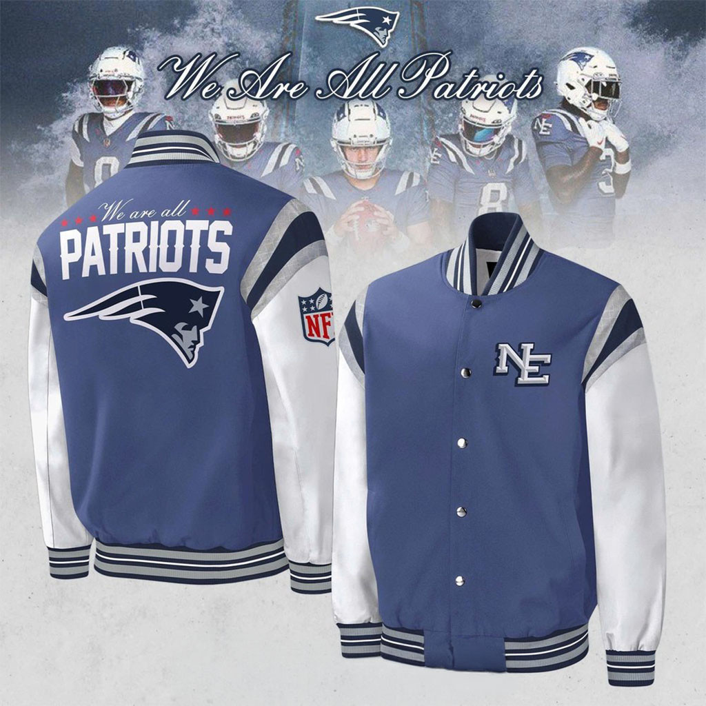 New England Patriots 2026 Rivalries Nor Easter Storm Blue Bomber Jacket NFL Rivalries Merch Gifts New England Patriots 2026 Rivalries Nor Easter Storm Blue Bomber Jacket NFL Rivalries Merch Gifts