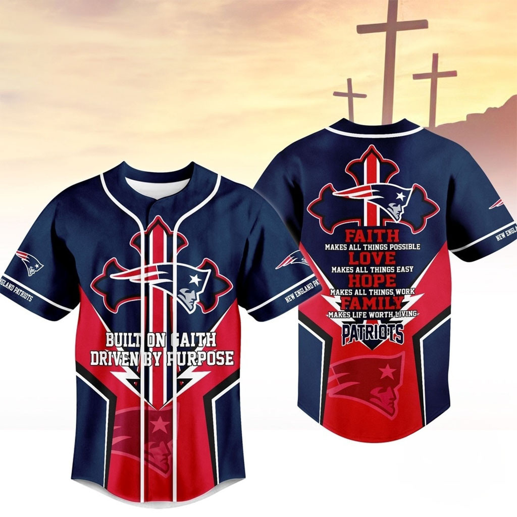New England Patriots Blessed Beyond The Score Baseball Jersey NE Patriots Merch Gift For Fans