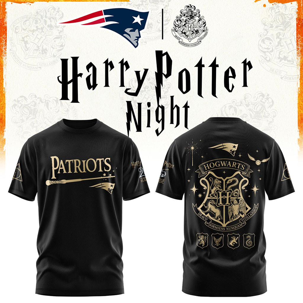 New England Patriots Football Harry Potter 25th Anniversary T-Shirt 2026 NE Patriots Merch New England Patriots Football Harry Potter 25th Anniversary T-Shirt 2026 NE Patriots Merch
