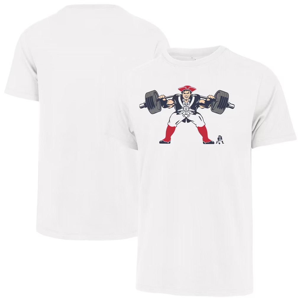 New England Patriots Merch 2026 47 White NE Patriots Weight Room T-Shirt Football Related Gift
