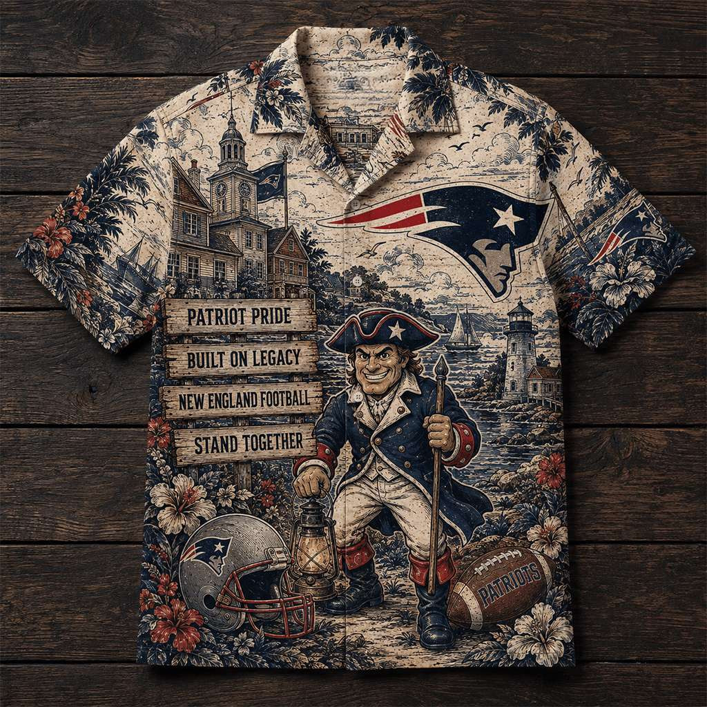 New England Patriots Merch Patriot Pride Built On Legacy Hawaiian Shirt Football Gifts For Men