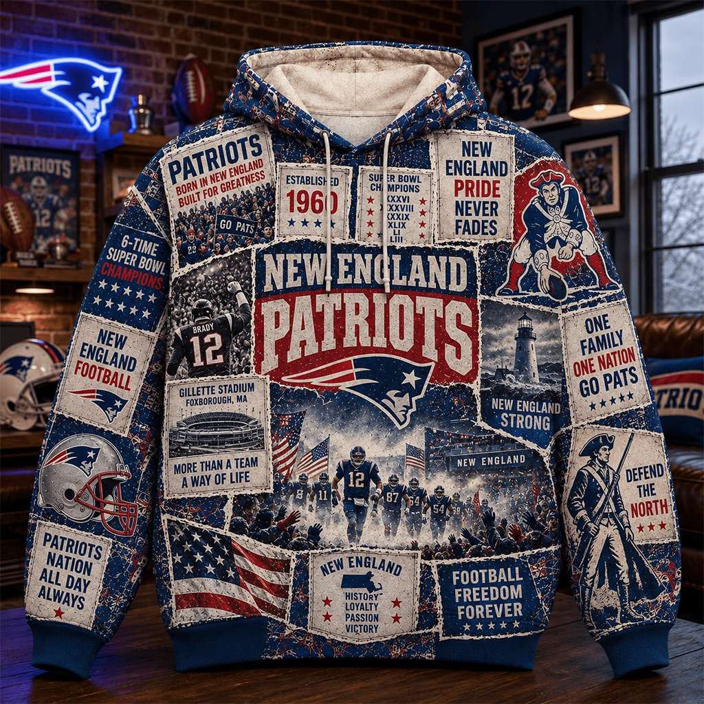 New England Patriots Pride Never Fades Hoodie NE Patriots Merch Unique Gifts For Football Fans