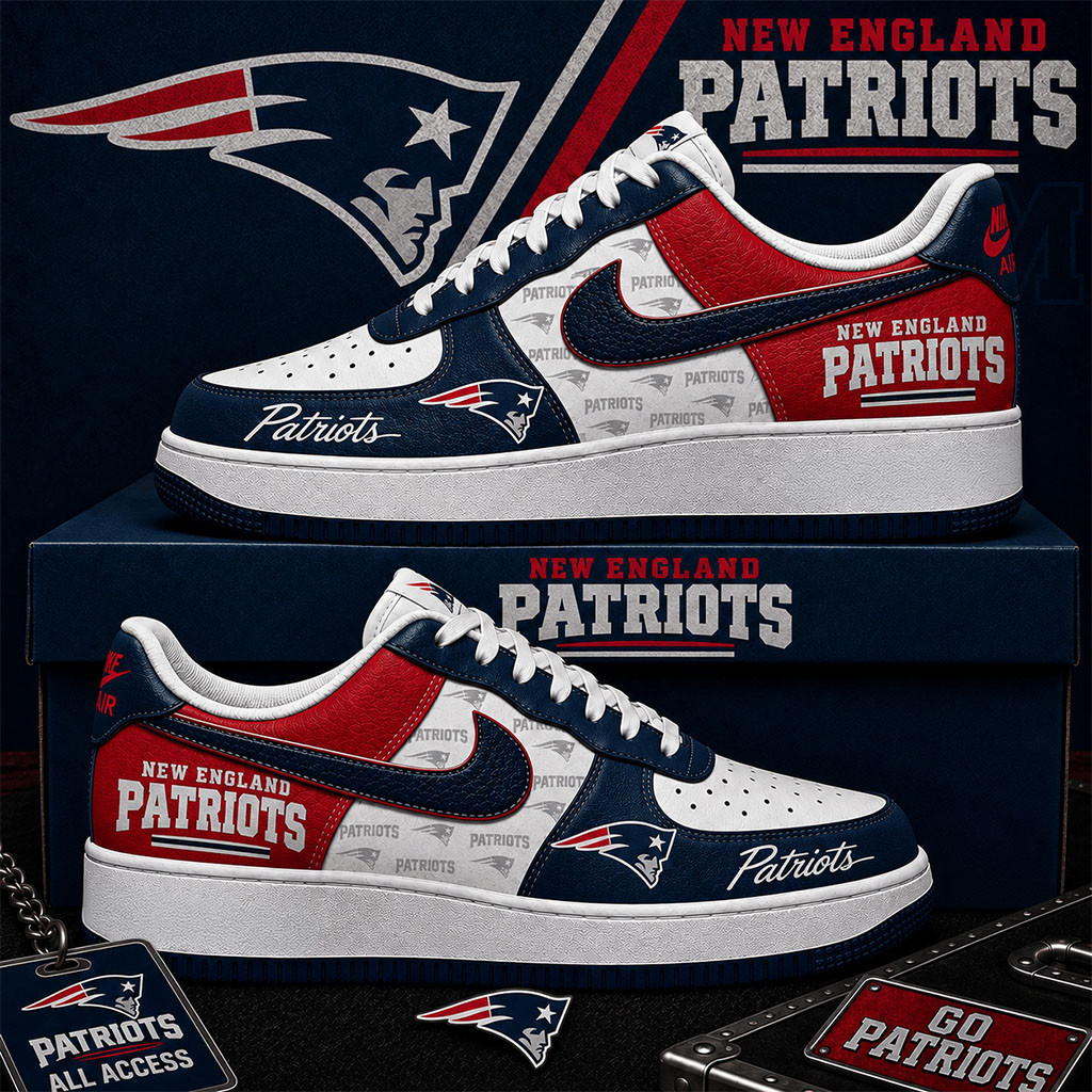 New England Patriots Sneakers Football Game Day Shoes NE Patriots Merch Gift For Fans