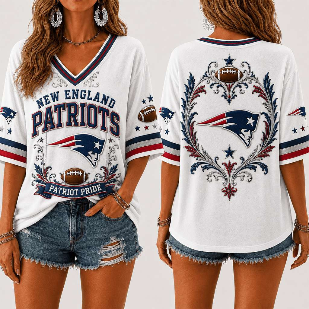 New England Patriots V-Neck Shirt Patriot Pride Shirts Game Day Shirt Football Patriots Merch