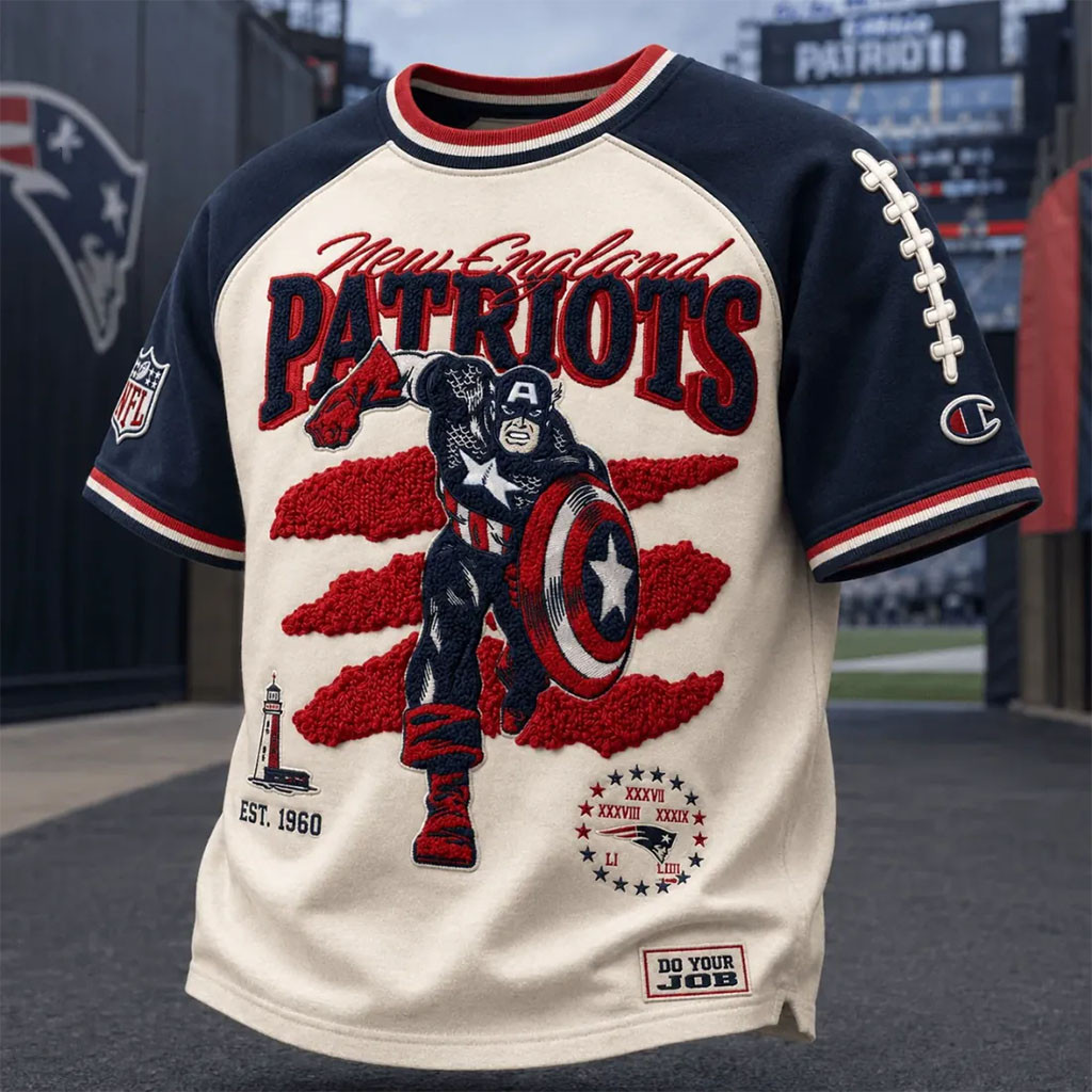 New England Patriots x Captain America Vintage Shirt Patriots Merch Gifts For Football Fan