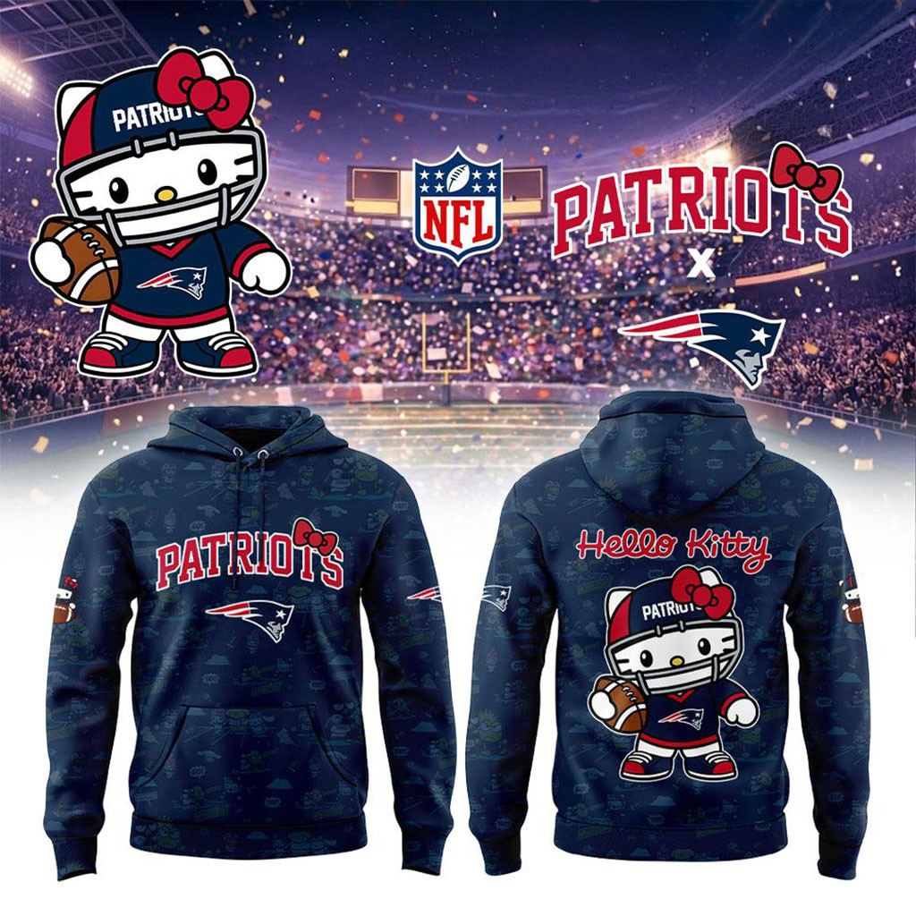 New England Patriots x Hello Kitty 2026 Hoodie NE Patriots Merch Presents For Football Fans