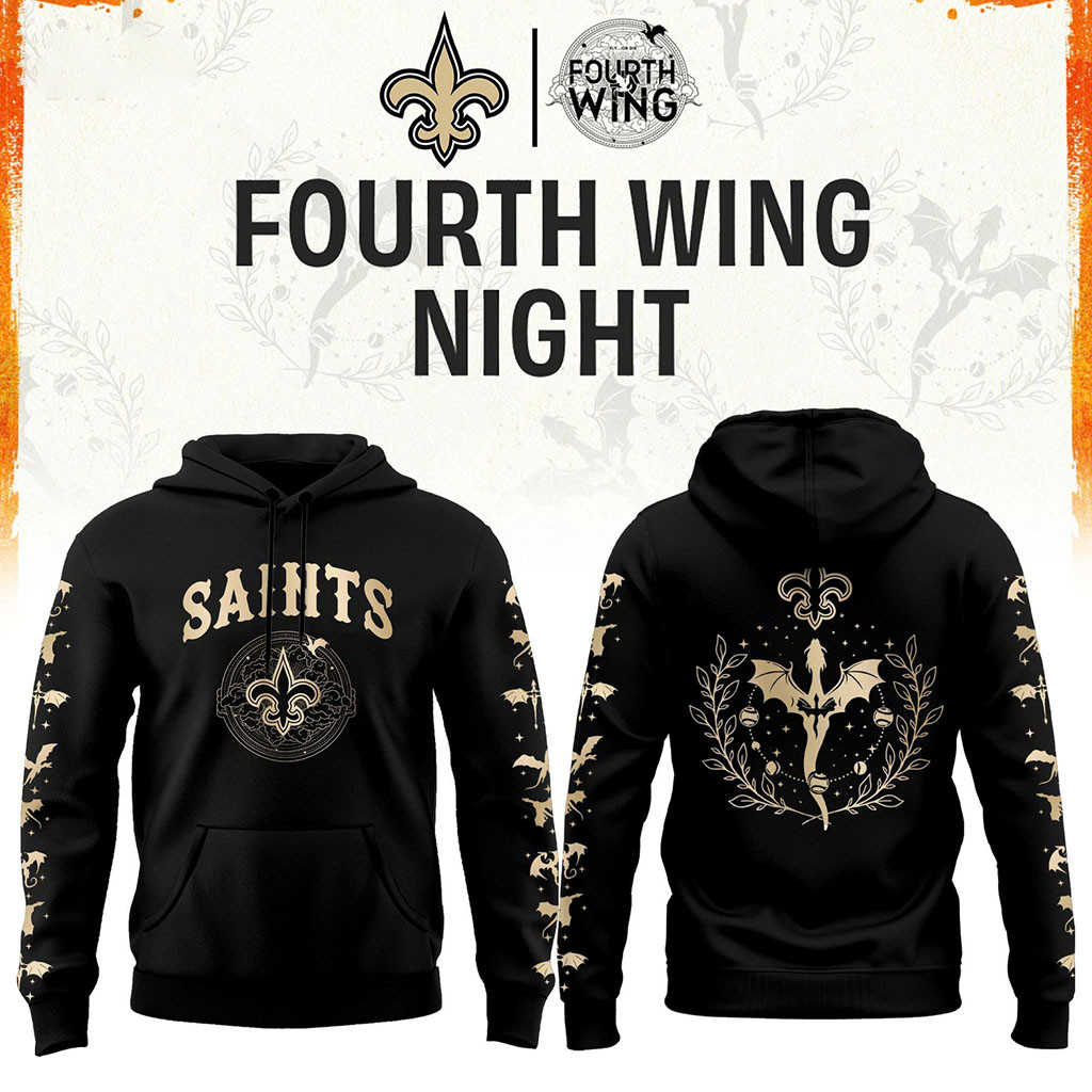 New Orleans Saints Dragon Wing Fantasy Night 2026 Hoodie Black Saints Merch Football Fan Gifts