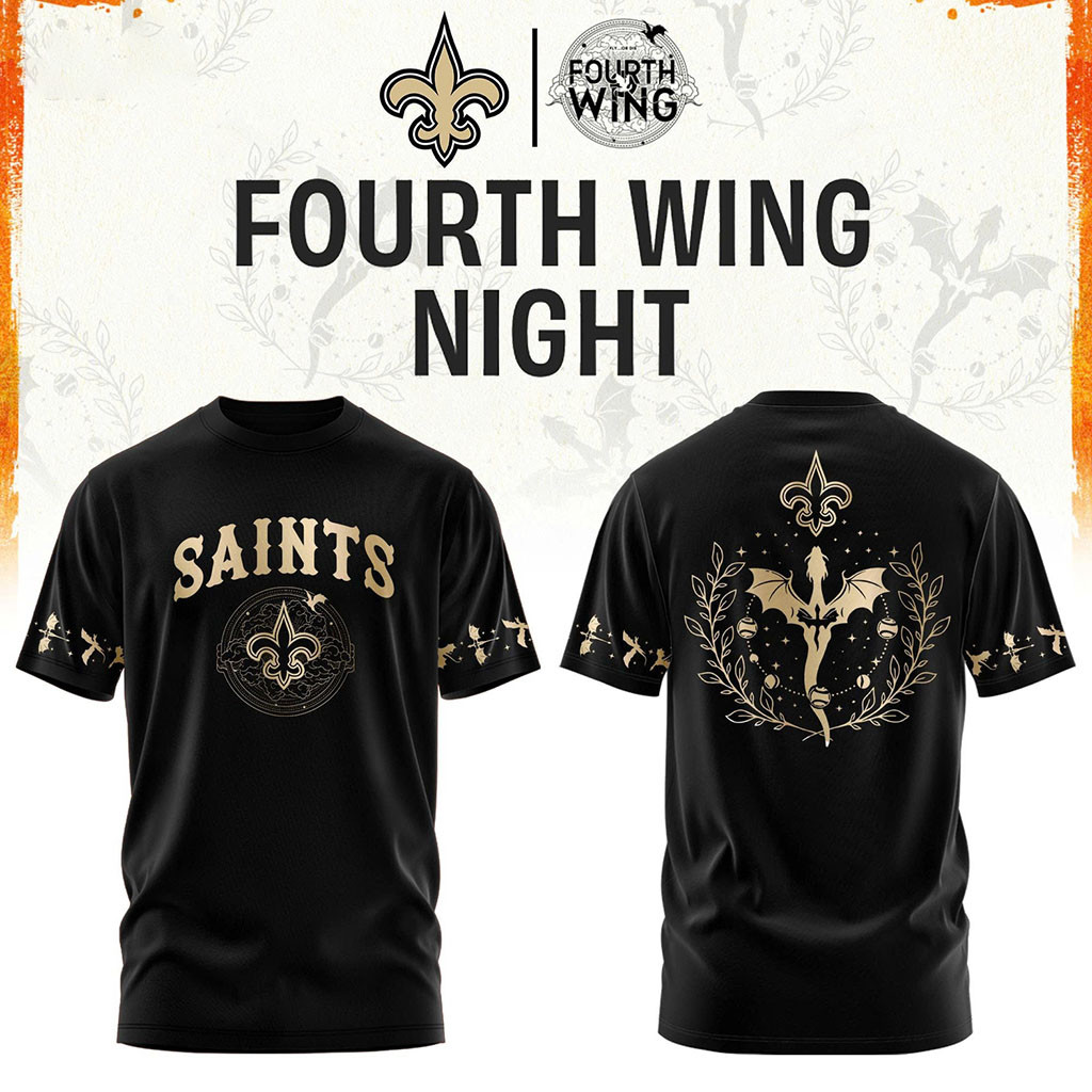 New Orleans Saints Dragon Wing Fantasy Night 2026 T-Shirt NO Saints Merch Fan Apparel Black