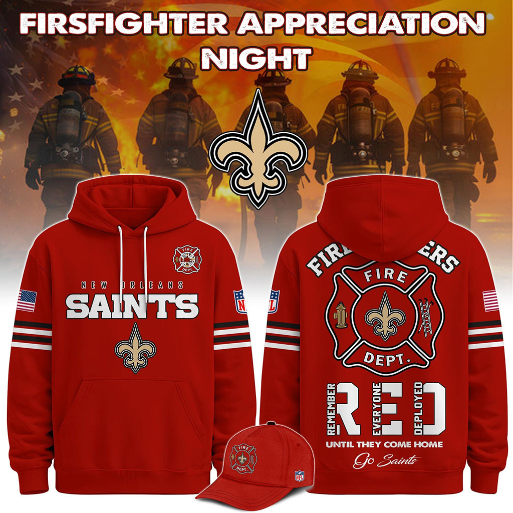 New Orleans Saints Firefighter Appreciation Night 2026 Hoodie NO Saints Merch Gift For Game Day