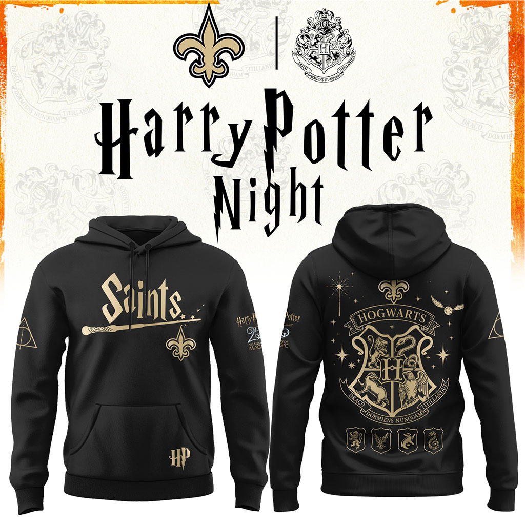 New Orleans Saints Football Harry Potter 25th Anniversary Hoodie 2026 NO Saints Merch Fan Gifts