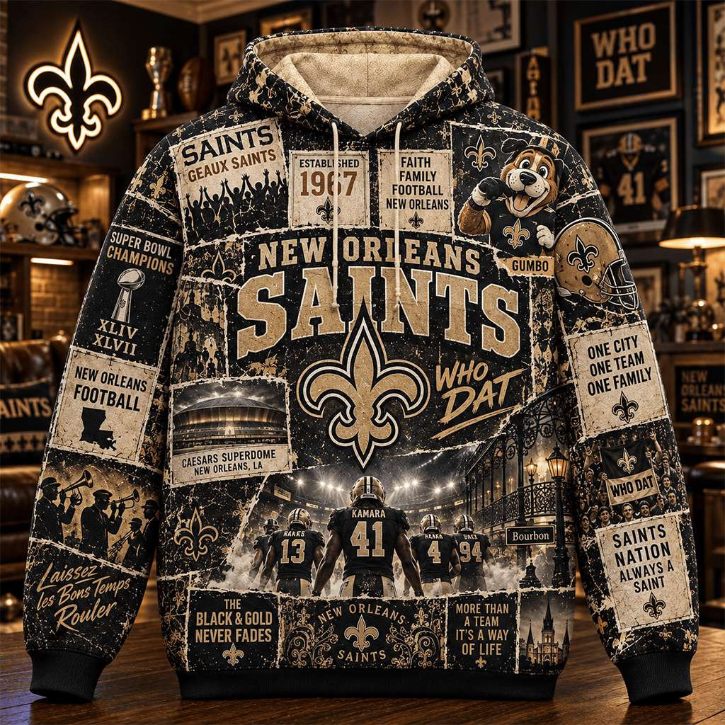 New Orleans Saints Hoodie Who Dat Hoodie NO Saints Merch Good Gifts For Football Fans New Orleans Saints Hoodie Who Dat Hoodie NO Saints Merch Good Gifts For Football Fans