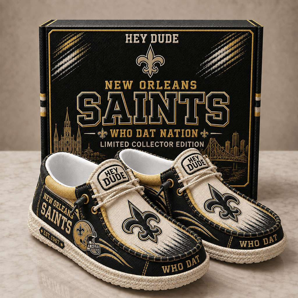 New Orleans Saints Merch Who Dat Nation Slip-On Loafers Presents For Football Fans New Orleans Saints Merch Who Dat Nation Slip-On Loafers Presents For Football Fans