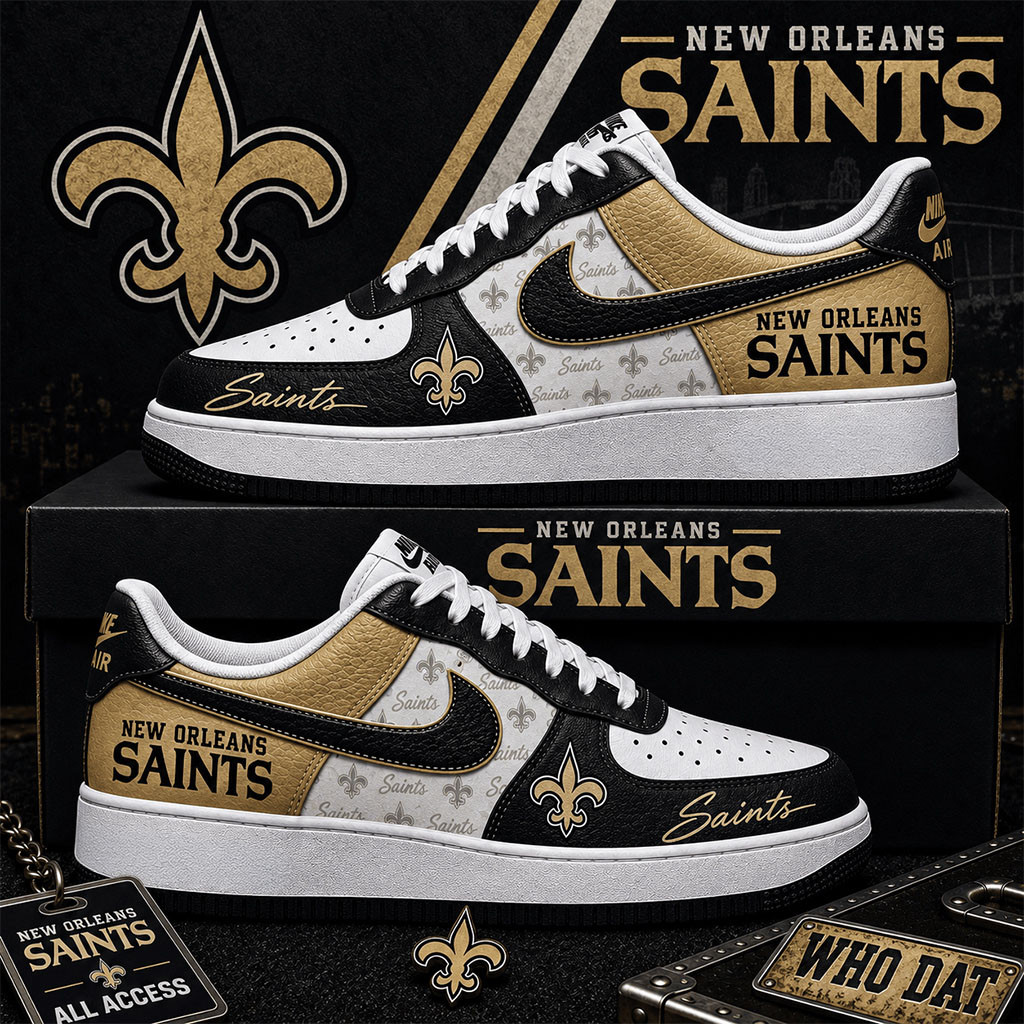 New Orleans Saints Sneakers Who Dat Shoes NO Saints Merch Best Gift For Football Lovers