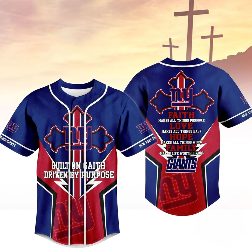New York Giants Blessed Beyond The Score Baseball Jersey NY Giants Merch Football Fan Gifts
