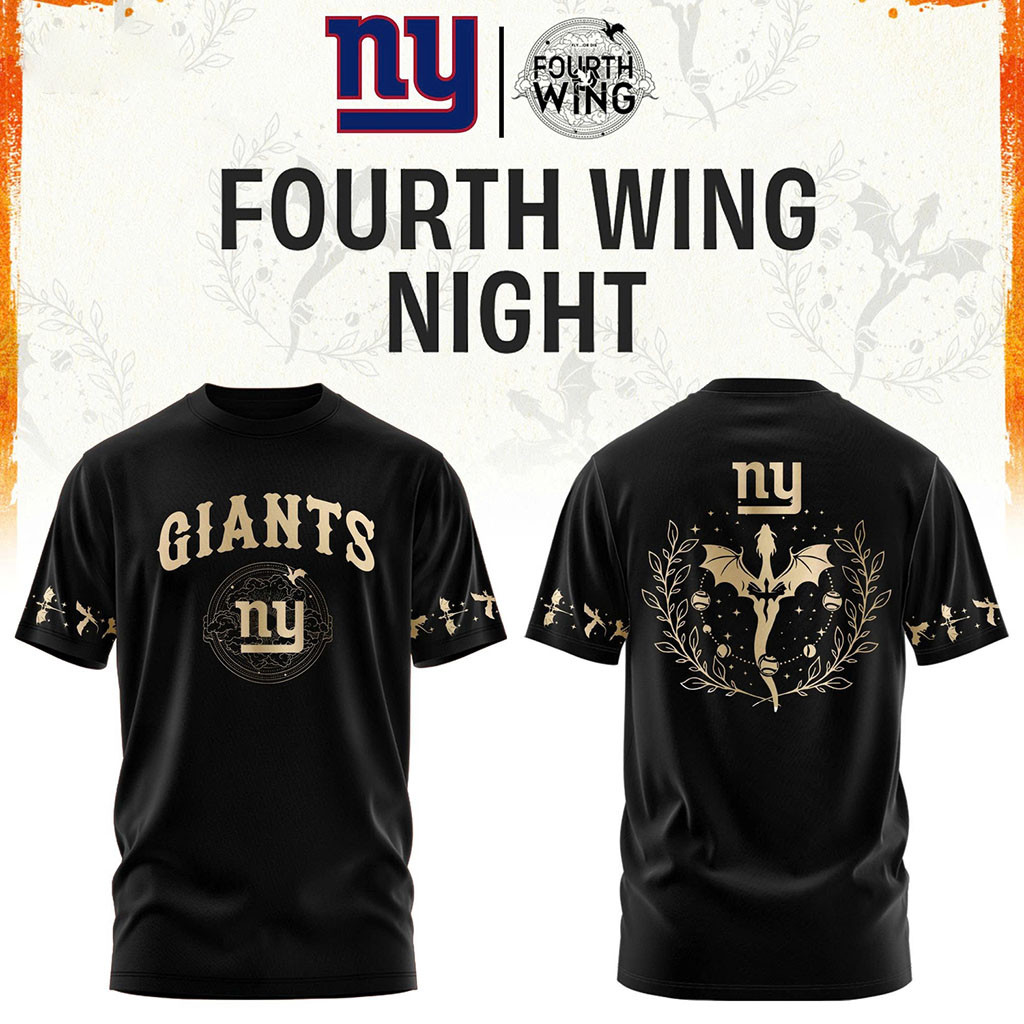 New York Giants Dragon Wing Fantasy Night 2026 Black T-Shirt NY Giants Merch Football Fan Gifts