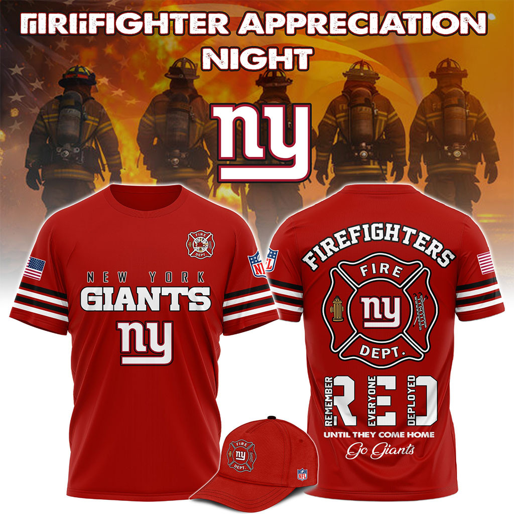 New York Giants Firefighter Appreciation Night 2026 T-Shirt NY Giants Merch Football Fan Gifts New York Giants Firefighter Appreciation Night 2026 T-Shirt NY Giants Merch Football Fan Gifts