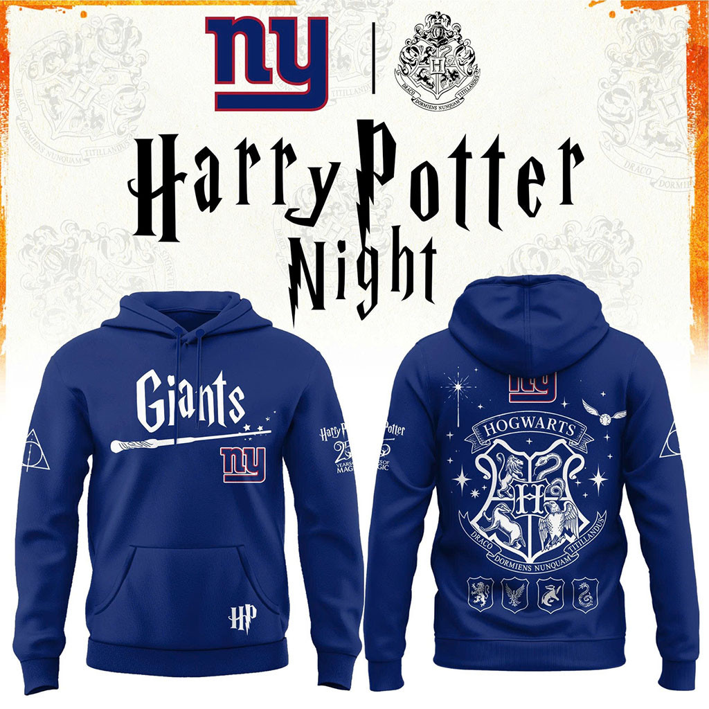 New York Giants Harry Potter 25th Anniversary Hoodie Giants Merch American Football Fan Gifts New York Giants Harry Potter 25th Anniversary Hoodie Giants Merch American Football Fan Gifts
