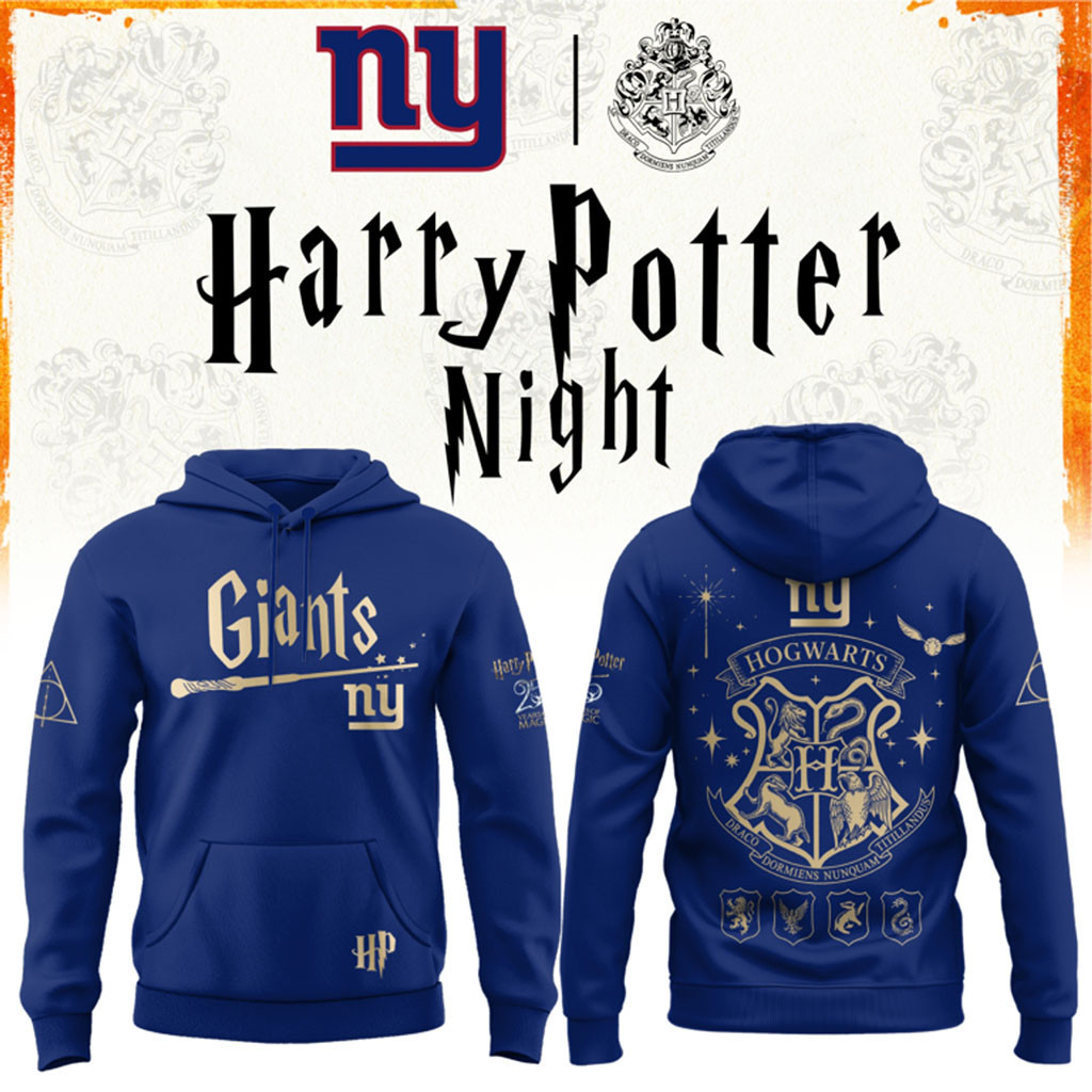 New York Giants Harry Potter 25th Anniversary Hoodie NY Giants Merch Football Team Gifts Ideas