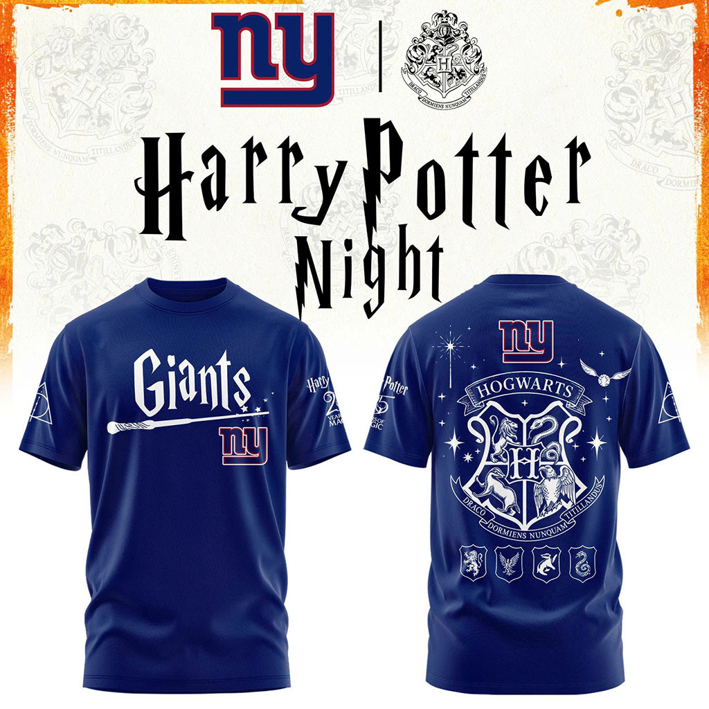 New York Giants Harry Potter 25th Anniversary T-Shirt NY Giants Merch Present For Football Fans