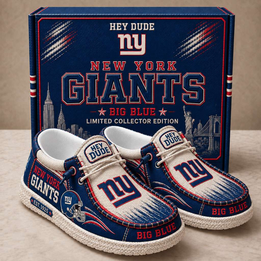 New York Giants Merch Football Lovers NY Giants Slip-On Loafers Presents For Fans New York Giants Merch Football Lovers NY Giants Slip-On Loafers Presents For Fans