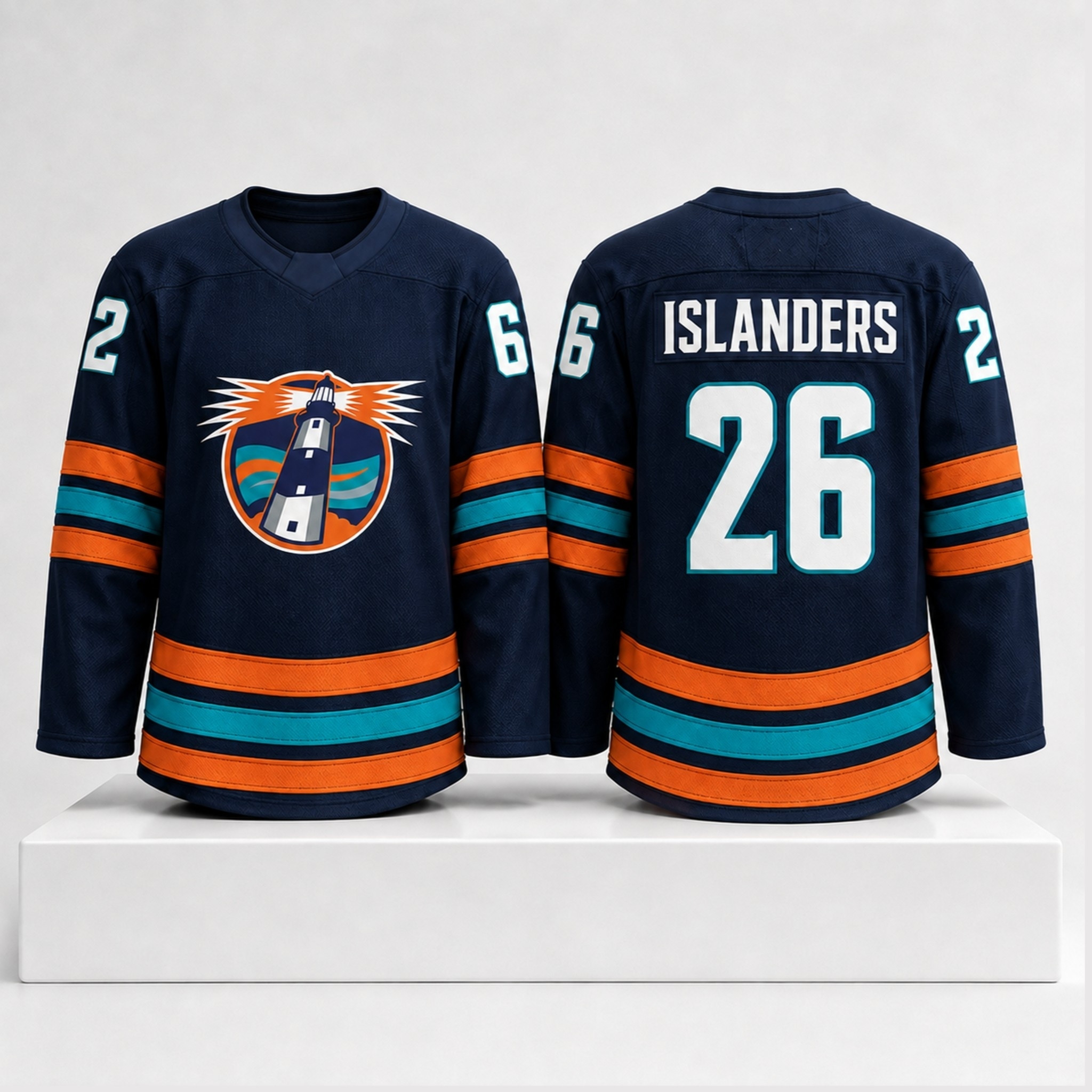 New York Islanders Navy Lighthouse 2026 Hockey Jersey