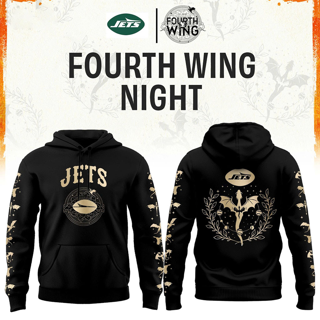 New York Jets Dragon Wing Fantasy Night 2026 Black Hoodie NY Jets Merch Gift For Football Fans