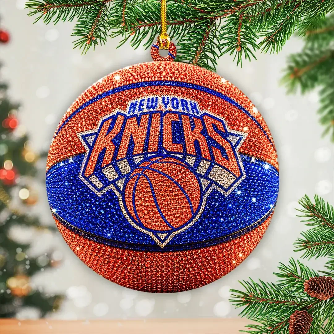 New York Knicks 2026 Acrylic Christmas Ornament Decor Knicks Merch Gift For Basketball Fans