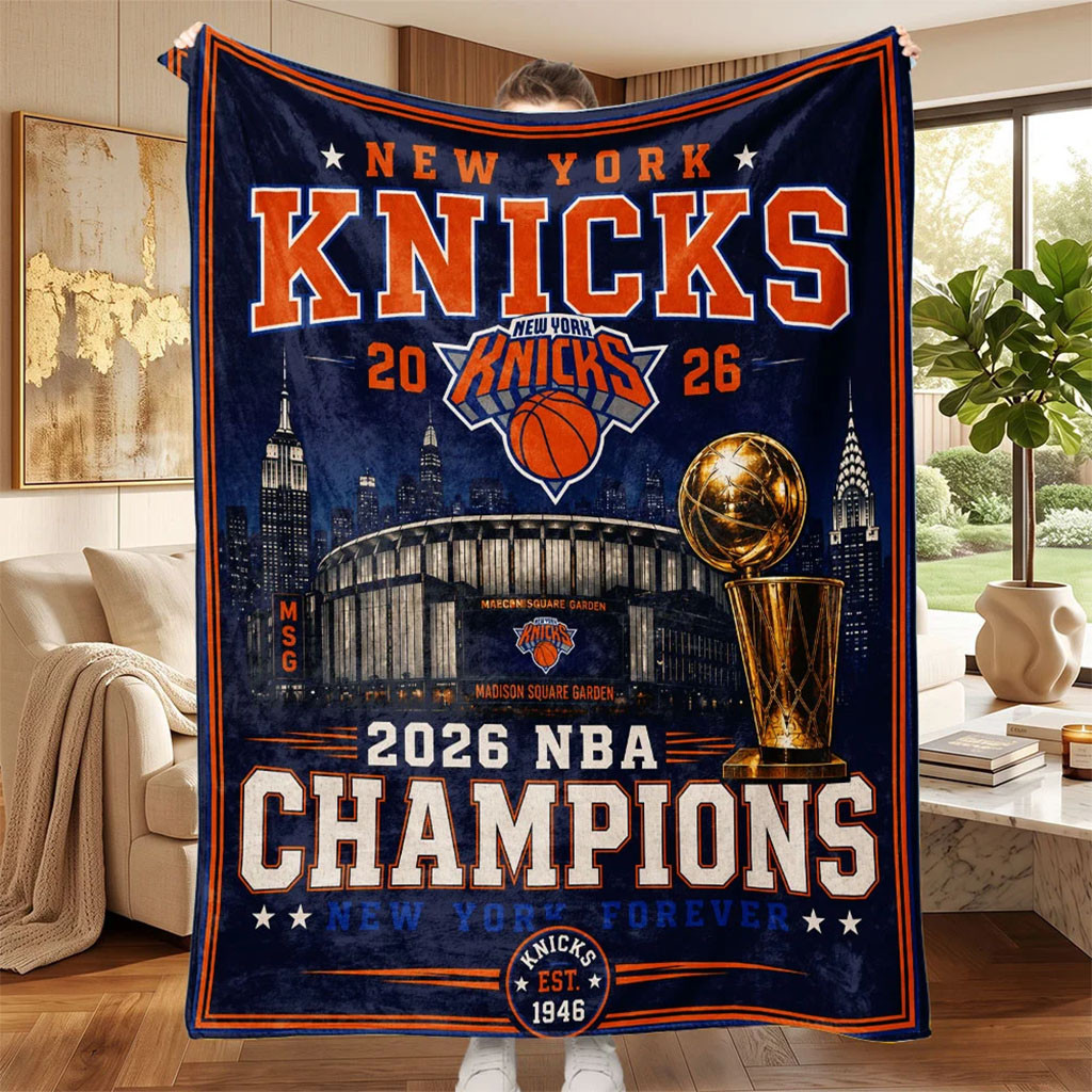New York Knicks 2026 Champions Blanket Sofa Decor NY Knicks Merch Gift For Basketball Fans