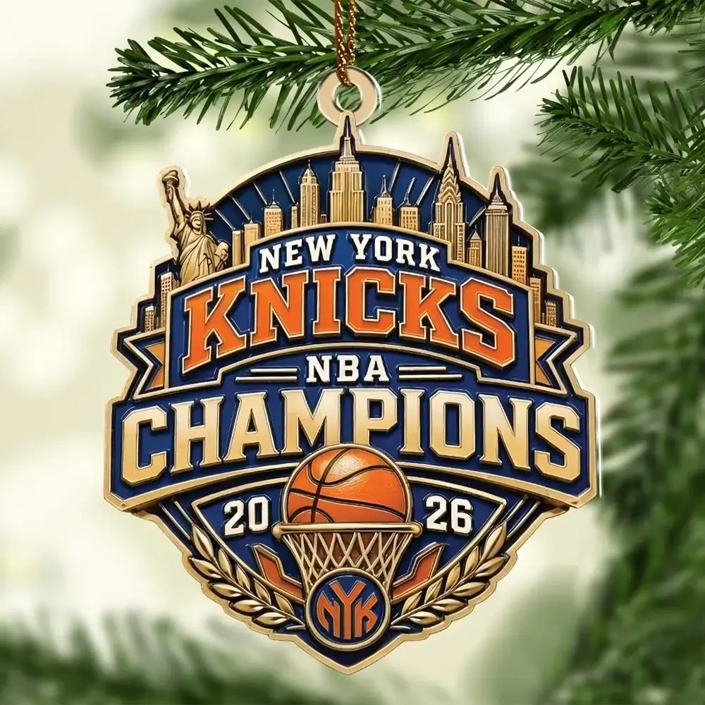New York Knicks 2026 Finals Champions Acrylic Ornament Christmas Decor Knicks Merch Fan Gifts