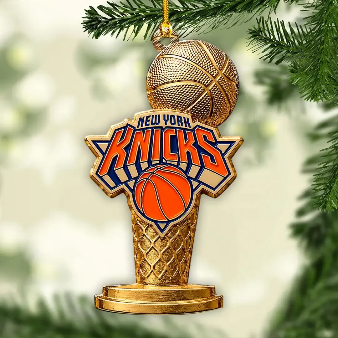 New York Knicks 2026 Finals Champions Trophy Acrylic Ornament Christmas Tree Decor Knicks Merch
