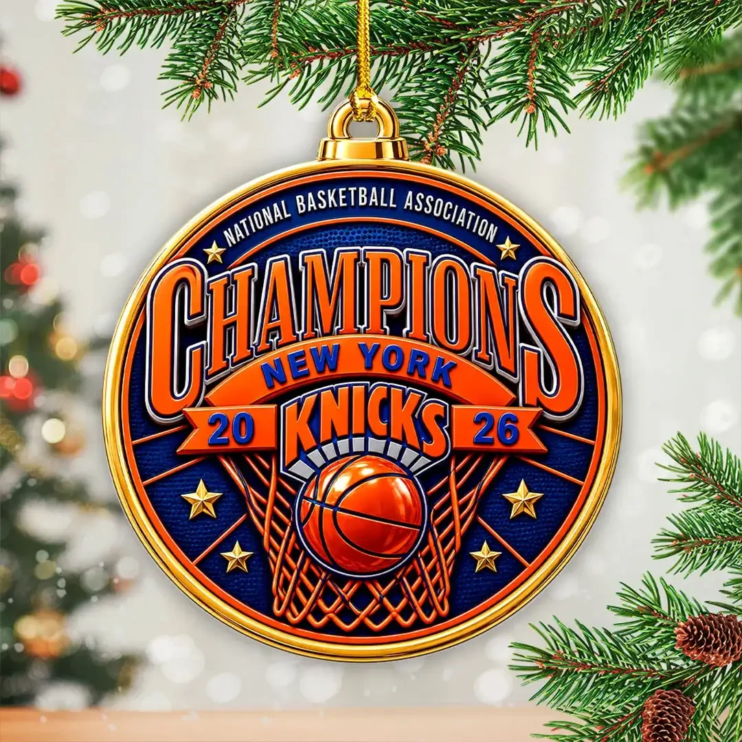 New York Knicks Finals Champions 2026 Acrylic Christmas Ornament Knicks Merch Gift For Fans